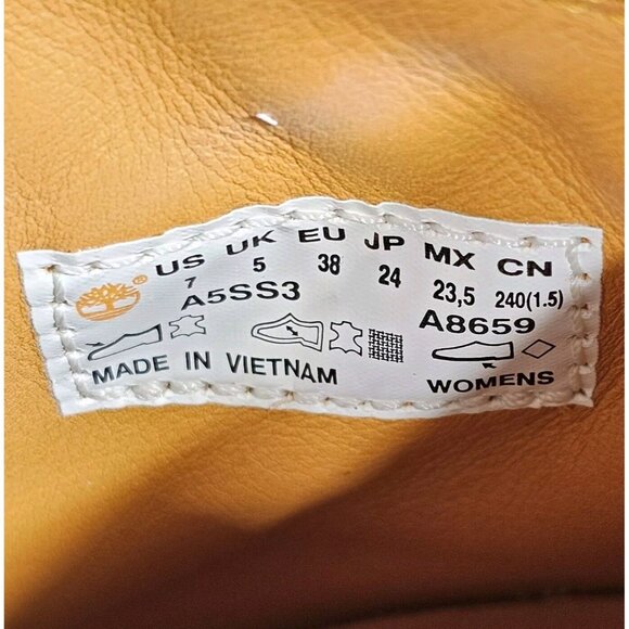 Timberland Premium 6" Light Grey Waterproof Ankle Boots Shoes - Women's Size 7 - Picture 13 of 16